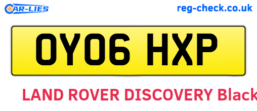 OY06HXP are the vehicle registration plates.