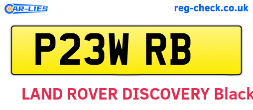 P23WRB are the vehicle registration plates.
