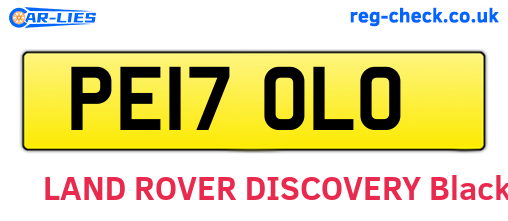 PE17OLO are the vehicle registration plates.
