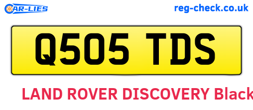 Q505TDS are the vehicle registration plates.