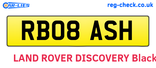 RB08ASH are the vehicle registration plates.