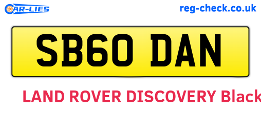 SB60DAN are the vehicle registration plates.
