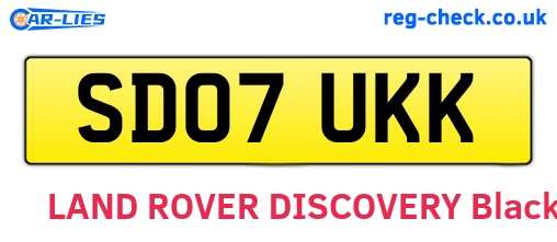 SD07UKK are the vehicle registration plates.