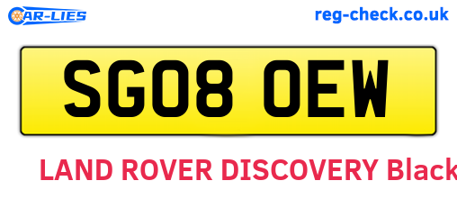 SG08OEW are the vehicle registration plates.