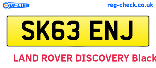 SK63ENJ are the vehicle registration plates.