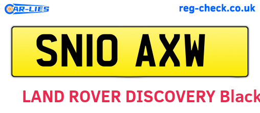 SN10AXW are the vehicle registration plates.