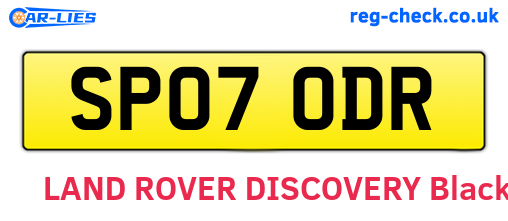 SP07ODR are the vehicle registration plates.