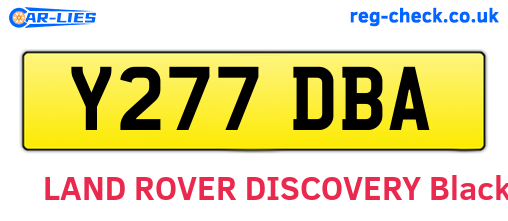 Y277DBA are the vehicle registration plates.