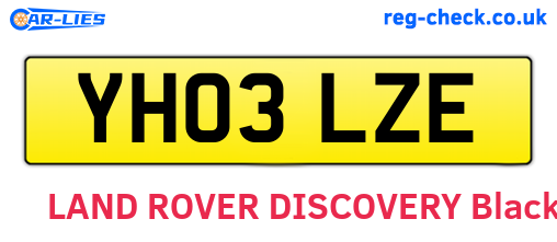 YH03LZE are the vehicle registration plates.