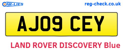 AJ09CEY are the vehicle registration plates.