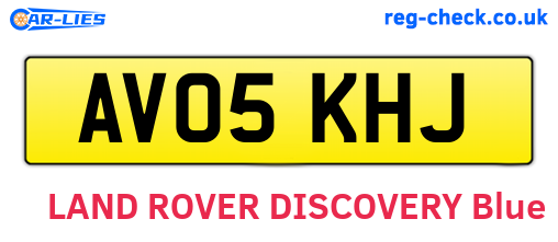 AV05KHJ are the vehicle registration plates.
