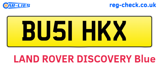 BU51HKX are the vehicle registration plates.