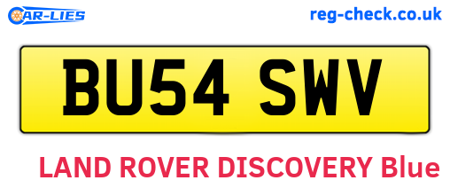 BU54SWV are the vehicle registration plates.