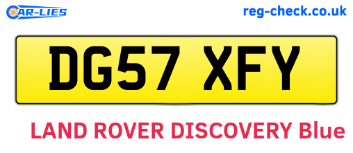 DG57XFY are the vehicle registration plates.