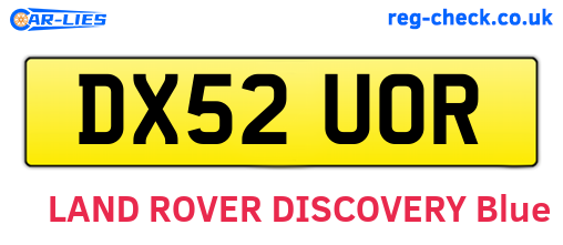 DX52UOR are the vehicle registration plates.