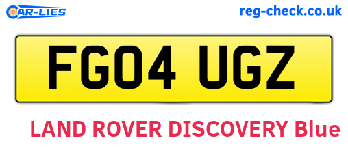 FG04UGZ are the vehicle registration plates.