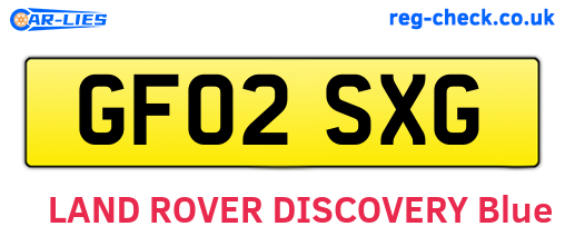 GF02SXG are the vehicle registration plates.