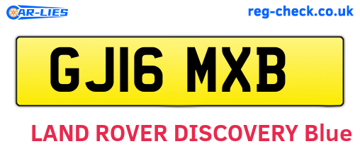 GJ16MXB are the vehicle registration plates.
