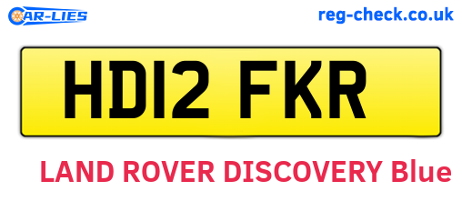 HD12FKR are the vehicle registration plates.