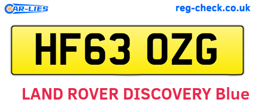 HF63OZG are the vehicle registration plates.