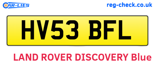 HV53BFL are the vehicle registration plates.