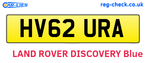 HV62URA are the vehicle registration plates.