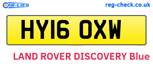HY16OXW are the vehicle registration plates.