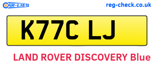 K77CLJ are the vehicle registration plates.