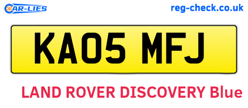 KA05MFJ are the vehicle registration plates.