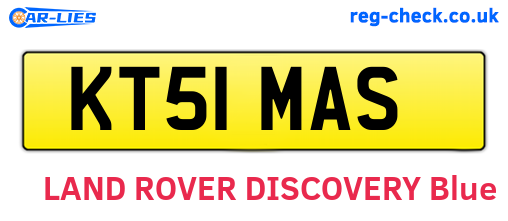 KT51MAS are the vehicle registration plates.