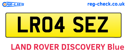 LR04SEZ are the vehicle registration plates.
