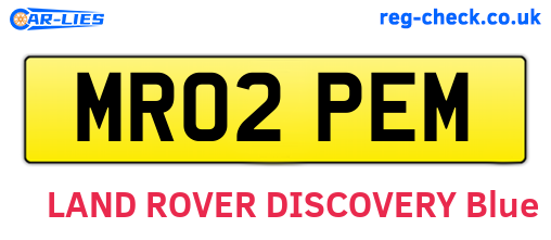 MR02PEM are the vehicle registration plates.