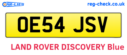 OE54JSV are the vehicle registration plates.