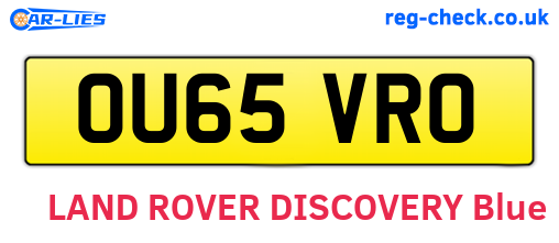OU65VRO are the vehicle registration plates.