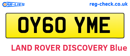 OY60YME are the vehicle registration plates.