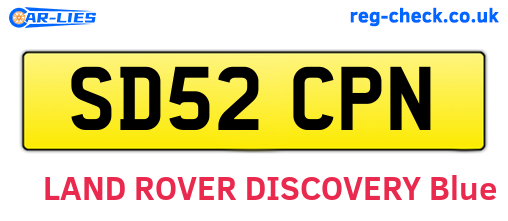 SD52CPN are the vehicle registration plates.
