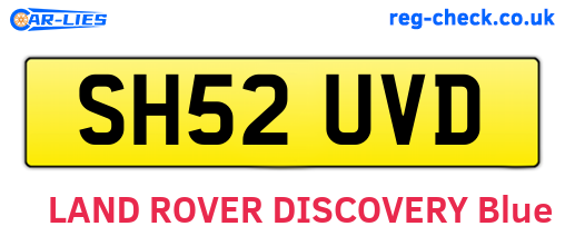 SH52UVD are the vehicle registration plates.