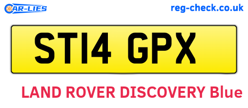 ST14GPX are the vehicle registration plates.
