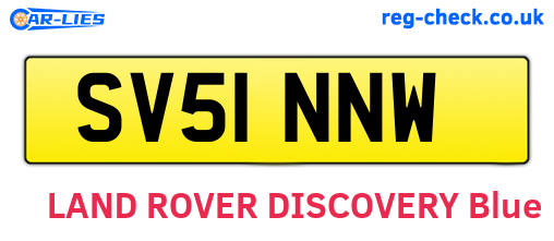 SV51NNW are the vehicle registration plates.
