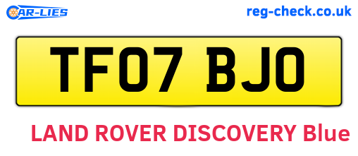 TF07BJO are the vehicle registration plates.