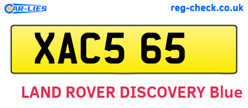XAC565 are the vehicle registration plates.