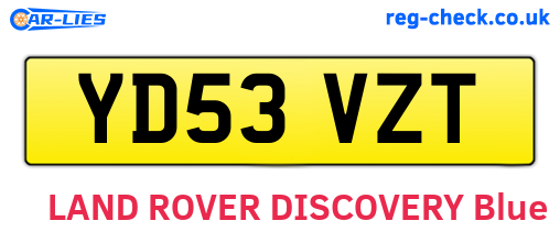 YD53VZT are the vehicle registration plates.