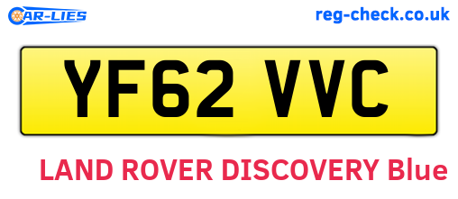YF62VVC are the vehicle registration plates.