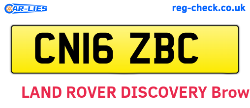 CN16ZBC are the vehicle registration plates.