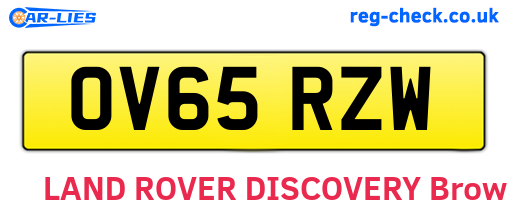 OV65RZW are the vehicle registration plates.