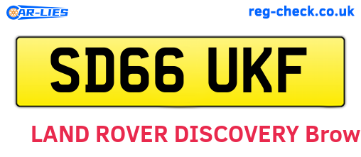 SD66UKF are the vehicle registration plates.