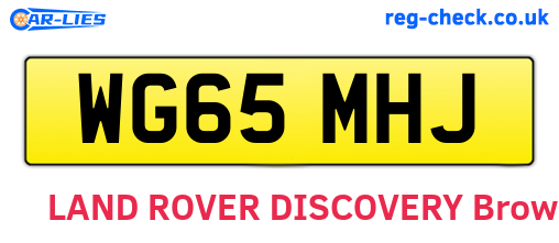 WG65MHJ are the vehicle registration plates.