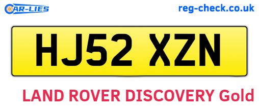 HJ52XZN are the vehicle registration plates.