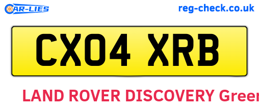CX04XRB are the vehicle registration plates.
