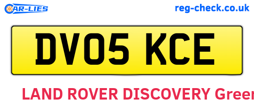 DV05KCE are the vehicle registration plates.